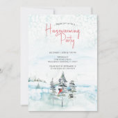 Rustieke kerstbomen Housewarming Party Invitati Feestdagenkaart (Voorkant)