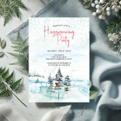 Rustieke kerstbomen Housewarming Party Invitati Feestdagenkaart