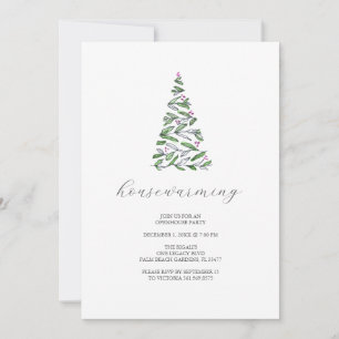 Rustieke Kerstbomen Housewarmingfeest Kaart