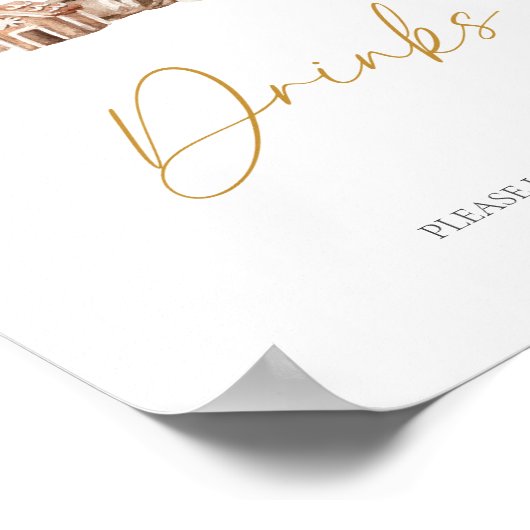 Rustieke kerstbomen in de winter Drinken Poster (Hoek)