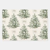 Rustieke kerstbomen Sneeuwvlokken Inpakpapier Vel (Voorkant 3)