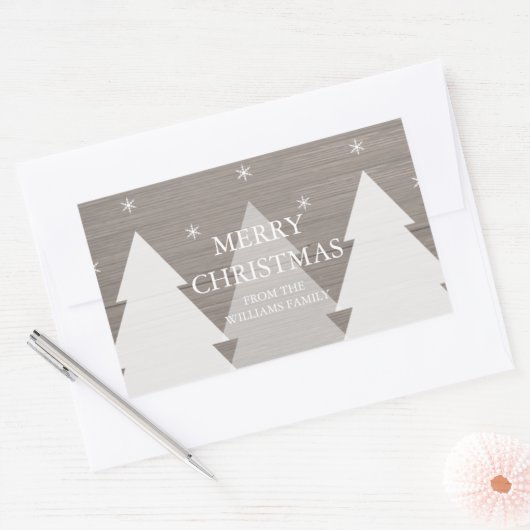 Rustieke kerstbomen Sticker (Envelop)