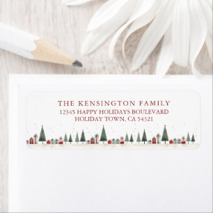 rustieke kerstbomen vakantie etiket