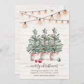 Rustieke kerstbomen vakantie Kaart met groet (Voorkant / Achterkant)