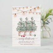 Rustieke kerstbomen vakantie Kaart met groet (Staand voorkant)
