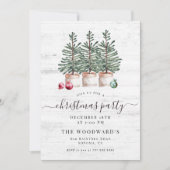 Rustieke kerstbomen vakantie partij kaart (Voorkant)