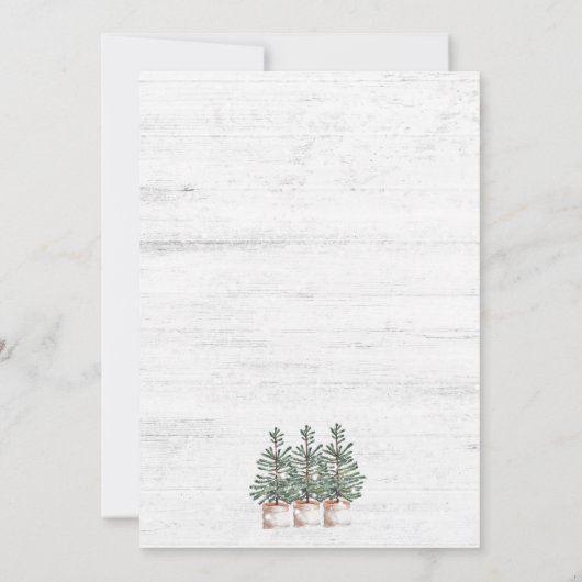 Rustieke kerstbomen vakantie partij kaart (Achterkant)