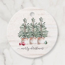 Rustieke kerstbomen Vrolijk kerstfeest Bedankjes Labels
