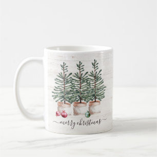 Rustieke kerstbomen Vrolijk kerstfeest Koffiemok
