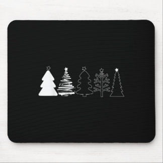 Rustieke Kerstbomen Winter Woud Minimalistisch Muismat