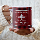 Rustieke Kerstboom Boerderij Aangepaste naam Tweekleurige Koffiemok