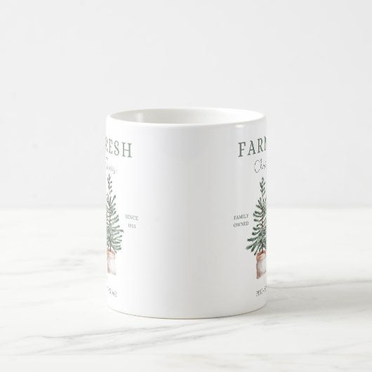 Rustieke kerstboom Boerderij Kerst Mok (Center)