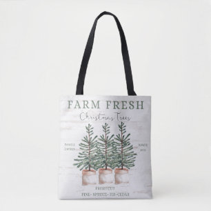 Rustieke kerstboom Boerderij Tote Bag