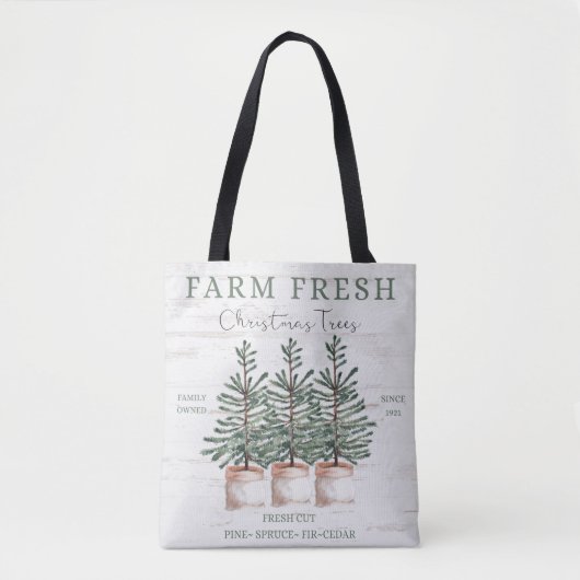 Rustieke kerstboom Boerderij Tote Bag (Voorkant)