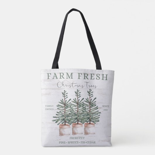 Rustieke kerstboom Boerderij Tote Bag (Achterkant)