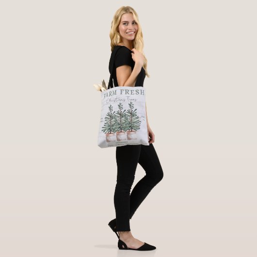 Rustieke kerstboom Boerderij Tote Bag (Op model)