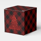 Rustieke Kerstboom Buffel Plaid Moderne Checker Bedankdoosjes (Voorkant Zijde)