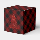 Rustieke Kerstboom Buffel Plaid Moderne Checker Bedankdoosjes (Achterkant)