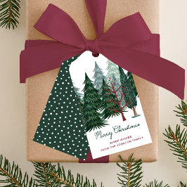 Rustieke Kerstboom Cadeaulabel