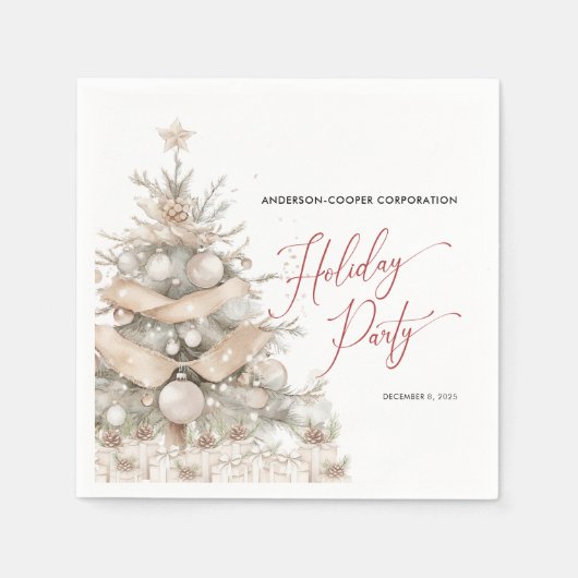 Rustieke kerstboom Corporate Holiday Party Servet (Voorkant)