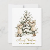 Rustieke kerstboom decoreren Kaart (Voorkant)