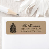Rustieke kerstboom Faux Kraft vakantieadres Etiket (Insitu)