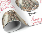  rustieke kerstboom  naam cadeaupapier (Rol Hoek)