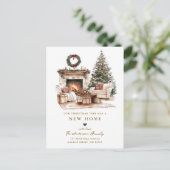 Rustieke Kerstboom Nieuwe Thuiskaart Aankondigingskaart (Staand voorkant)