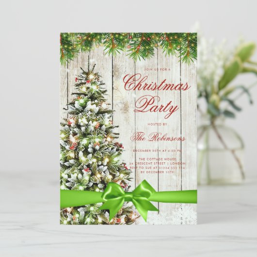 Rustieke kerstboom nodigen programma uit Menu Groe (Staand voorkant)