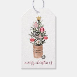 Rustieke kerstboom & Ornamenten Cadeau Label Cadeaulabel