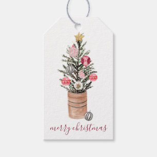 Rustieke kerstboom & Ornamenten Cadeau Label Cadeaulabel