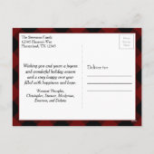 Rustieke kerstboom | Red Buffalo Plaid Vakantie Feestdagenkaart (Achterkant)