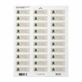 Rustieke kerstboom retour adres label (Full Sheet)