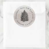 Rustieke kerstboom ronde retour adres label (Tas)