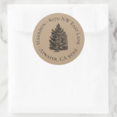 Rustieke kerstboom ronde retour adres label (Tas)