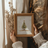 Rustieke kerstboom schilderij Fir Tree Poster