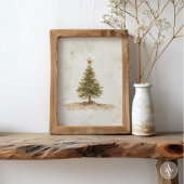Rustieke kerstboom schilderij Fir Tree Poster