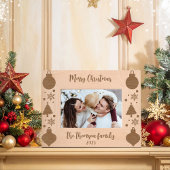 Rustieke Kerstboom Snowflake Ornamenten Script Gegraveerde Lijstjes