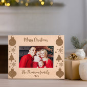 Rustieke Kerstboom Snowflake Ornamenten Script Gegraveerde Lijstjes