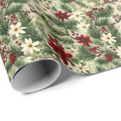 rustieke kerstboom takken patroon cadeaupapier (Rol Hoek)