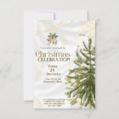 Rustieke kerstboom uitnodigingen | Elegant en geze (Voorkant)