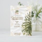 Rustieke kerstboom uitnodigingen | Elegant en geze (Staand voorkant)
