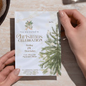 Rustieke kerstboom uitnodigingen | Elegant en geze