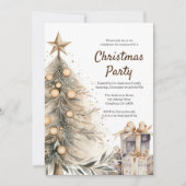 Rustieke kerstboom vakantie feestuitnodiging aankondiging (Voorkant)
