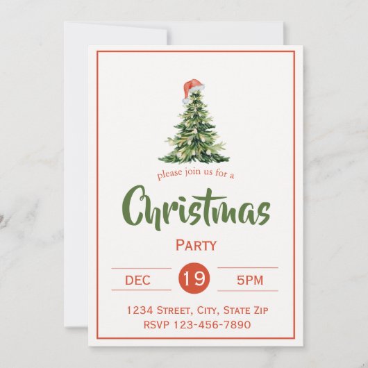 Rustieke kerstboom vakantie uitnodiging | Farmhou (Voorkant)