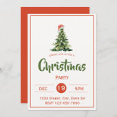 Rustieke kerstboom vakantie uitnodiging | Farmhou (Voorkant / Achterkant)