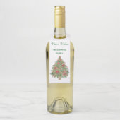 Rustieke kerstboom Waterverf Flessenhanger (Op fles)