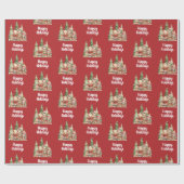 RUSTIEKE KERSTBOSSEN DIEREN CADEAUPAPIER (Vlak)