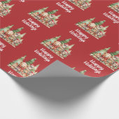 RUSTIEKE KERSTBOSSEN DIEREN CADEAUPAPIER (Hoek)