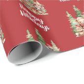 RUSTIEKE KERSTBOSSEN DIEREN CADEAUPAPIER (Rol Hoek)